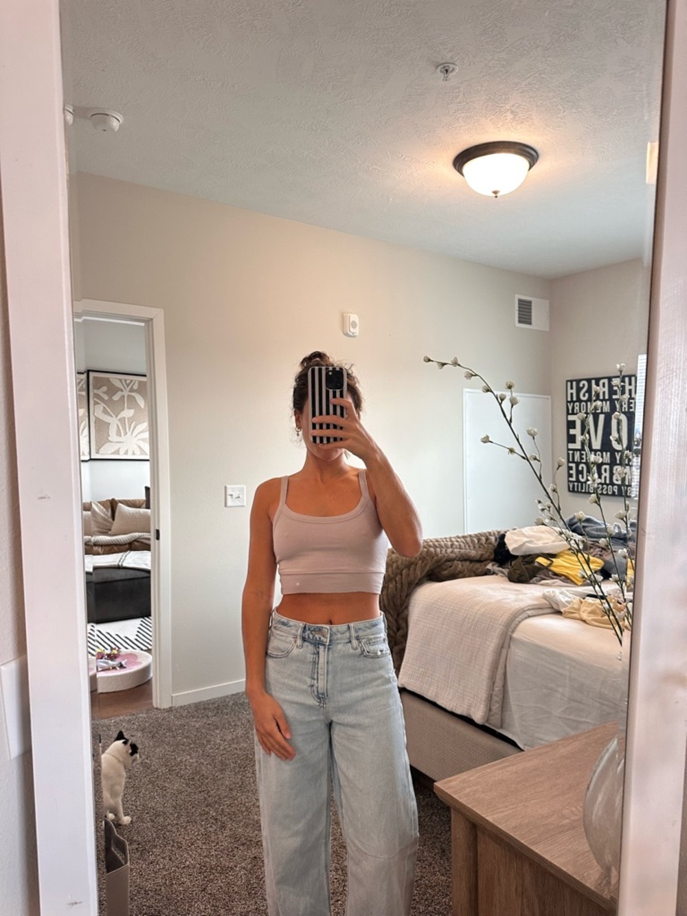 Light Mauve ribbed Crop Tank Top